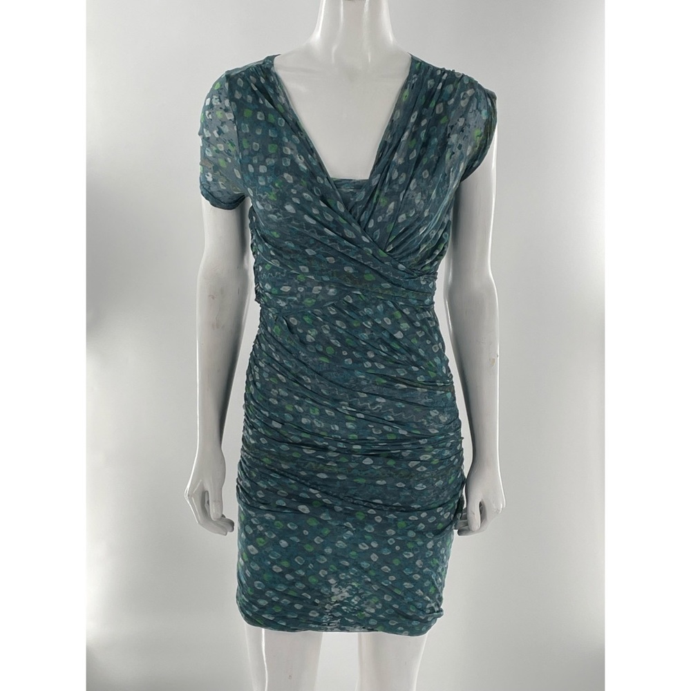 Isabel Marant Etoile Blue Green Ruched Sexy Mini Dress M